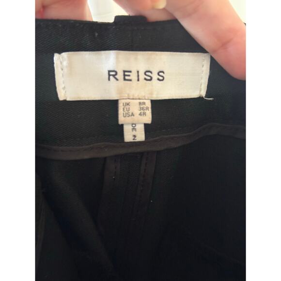 Reiss Side Stripe Black White Flared Pant Sleek Minimalism Athleisure - 4R - Picture 5 of 7